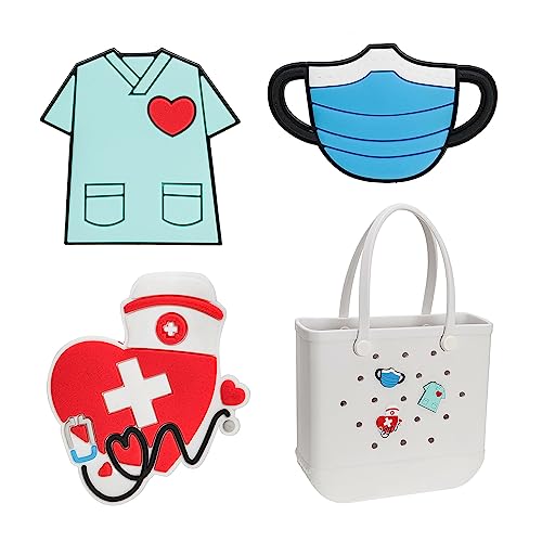 Enruiya Charms for Bogg Bags Nurse Charms Accessories for Women Rubber Simply Southern Beach Totes Decoration