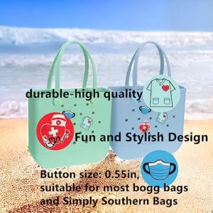 Enruiya Charms for Bogg Bags Nurse Charms Accessories for Women Rubber Simply Southern Beach Totes Decoration