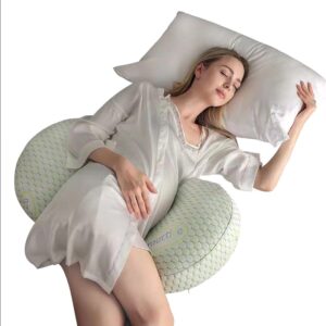 emachi pregnancy pillow for pregnant women, soft pregnancy body pillow, pillow used to support and relieve pain or discomfort in the waist, abdomen and buttocks, gold