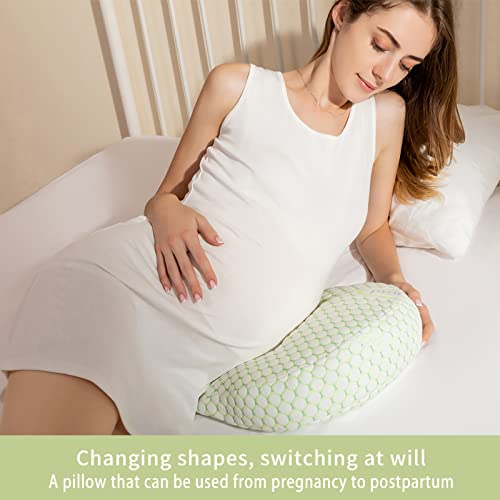 Emachi Pregnancy Pillow for Pregnant Women, Soft Pregnancy Body Pillow, Pillow Used to Support and Relieve Pain or discomfort in The Waist, Abdomen and Buttocks, Gold