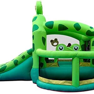 Bouncy Castle, Castle with Slide Indoor and Outdoor Children's Castle Trampoline Inflatable Castle Slide Playground for Home Inflatable Bouncy Castle (Green 330×300×225Cm)