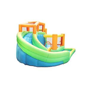 Bouncy Castle, Bouncy Castles Inflatable Castle Family Children's Playground Outdoor Play Equipment Small Trampoline Slide Combination (Orange 510X385X265Cm)