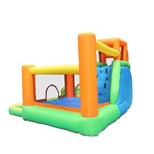 Bouncy Castle, Bouncy Castles Inflatable Castle Family Children's Playground Outdoor Play Equipment Small Trampoline Slide Combination (Orange 510X385X265Cm)
