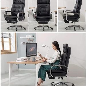 WHLONG Office Chair High Back Lounge Recliner with Retractable Footrest Ergonomic Computer Gaming Chairs, 360°Rotation Executive Chairs(Color:B)