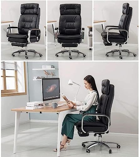 WHLONG Office Chair High Back Lounge Recliner with Retractable Footrest Ergonomic Computer Gaming Chairs, 360°Rotation Executive Chairs(Color:B)