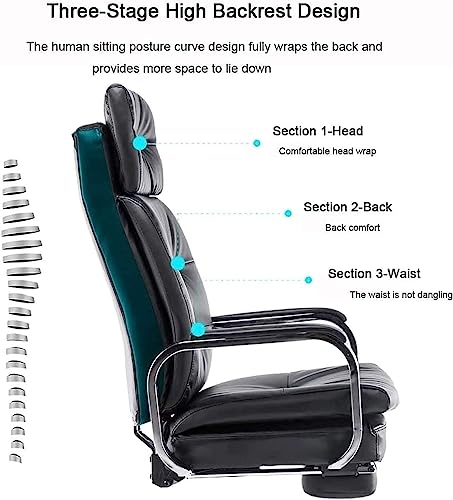 WHLONG Office Chair High Back Lounge Recliner with Retractable Footrest Ergonomic Computer Gaming Chairs, 360°Rotation Executive Chairs(Color:B)