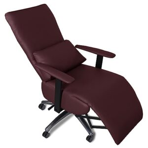 fibo gravity-sensing executive home ergonomic office chair reclining office chair with foot rest & headrest, high-back pu leather computer desk chairs with back & lumbar support task chair, red