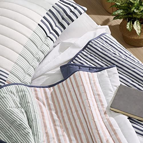 Bedsure Queen Size Patchwork Quilt Set & Navy Cotton Duvet Cover, Reversible Summer Lightweight Bedspread Coverlet Set and 100% Cotton Waffle Weave Navy Blue Duvet Coverwith 2 Pillow Shams