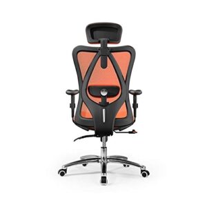 houkai executive office chair - high back office chair with footrest and thick padding - reclining computer chair with ergonomic segmented back, black