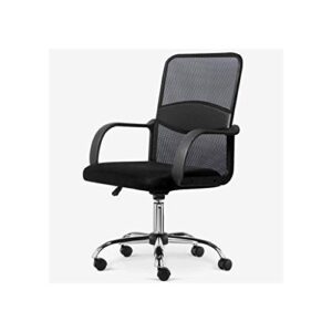 houkai office chair black,ergonomic desk chair with armrest computer chair with lumbar support mid back home office swivel mesh chair (color : d)