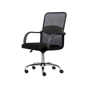 HOUKAI Office Chair Black,Ergonomic Desk Chair with Armrest Computer Chair with Lumbar Support Mid Back Home Office Swivel Mesh Chair (Color : D)