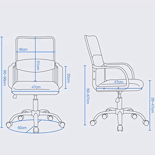 HOUKAI Office Chair Black,Ergonomic Desk Chair with Armrest Computer Chair with Lumbar Support Mid Back Home Office Swivel Mesh Chair (Color : D)