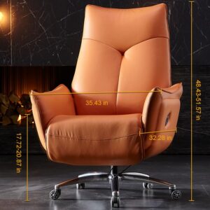 Kinnls Pearl Power Recliner High Back Desk Chair High-Grade Texture Modern Sophistication Executive Swivel Office Chair with Footrest for New Office Life