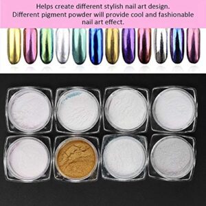 Nail Art Decoration Pigment Powder, Decoration Black Powder Nails Art Decoration Powder Fine Texture Powder Nail Art Powder Set with Eyeshadow Sticks Glitter Mirror Powder