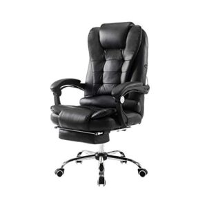 dcot high-back executive swivel office computer desk chair - black with pewter finish