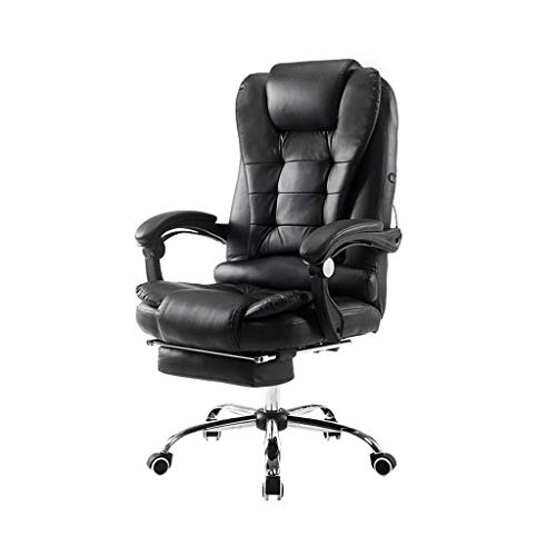 DCOT High-Back Executive Swivel Office Computer Desk Chair - Black with Pewter Finish