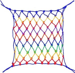 ekidaz hxrw rope net climbing net for kids outdoor indoor climbing safety nets colorful rope ladder net for playground playground sets for backyards (size : 1 * 1m(3.3 * 3.3ft))