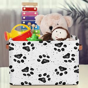 Cat Paws Collection Fabric Storage Basket for Organizing Collapsible Rectangle Basket Decorative Storage Bins with Handles for Shelves Closets Toys Laundry Nursery Home Office