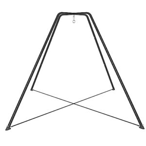 Outdoor Swing Set, Swing Stand with Tent & Swing, Trapezoidal Swing Set with Heavy Duty Galvanized Steel Frame & LED Strips for Boys Girls Teens Garden Backyard Playground