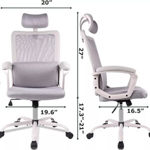 ZLBYB Mesh Office Computer Swivel Desk Task Ergonomic Executive High Back Chair