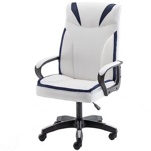 executive office chair leather, ergonomic office desk chair with wheels adjustable swivel chair mid-back office task gaming computer chair