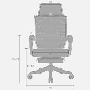 ZLBYB Home Reclining Office Chair Capacity Ergonomic Computer Mesh Recliner Executive Swivel Office Desk Chair Task Chair (Color : E)