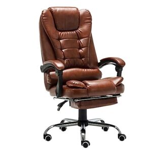 swivel chair office chair, ergonomics reclining boss seat lifting rotation executive chair with footrest leather computer chair rated load capacity: 660lbs