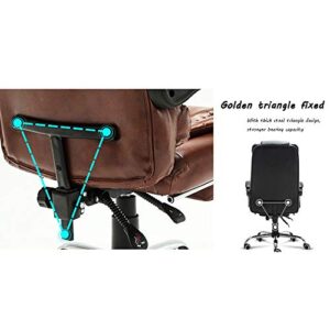 Swivel Chair Office Chair, Ergonomics Reclining Boss Seat Lifting Rotation Executive Chair with Footrest Leather Computer Chair Rated Load Capacity: 660lbs