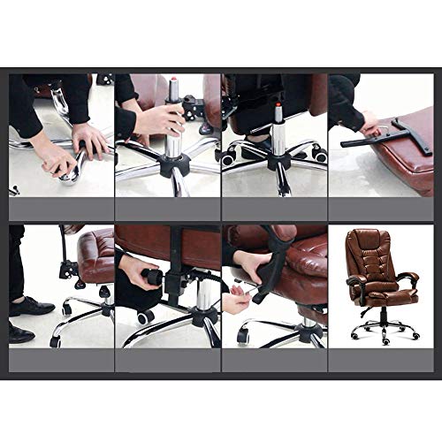 Swivel Chair Office Chair, Ergonomics Reclining Boss Seat Lifting Rotation Executive Chair with Footrest Leather Computer Chair Rated Load Capacity: 660lbs