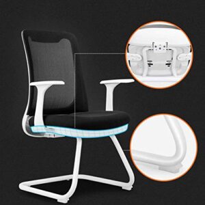 ZLBYB Conference Chair Office Chair Meeting Room Training Chair Arched Computer Mesh Chair Executive Reception Chair with Sled Base (Color : E)