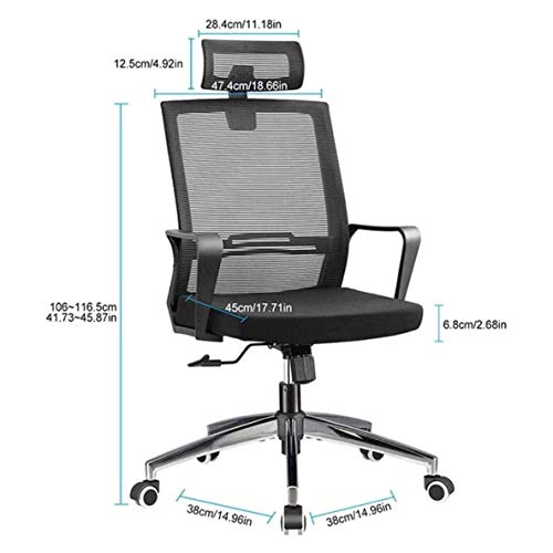 JFGJL Commercial Ergonomic High Back Executive Mesh Chair, with Adjustable Lumbar Support Comfortable Backrest Simple Swivel Chair Lift