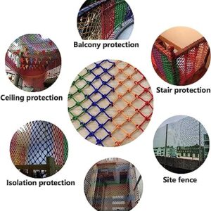 EkiDaz HXRW Rope Net Outdoor Climbing Net Safety Protective Net Colorful Climbing Cargo Net Kids Pet Protection Fence Decoration Playground Sets for Backyards (Size : 1 * 1m(3.3 * 3.3ft))