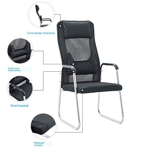 ZLBYB Home Computer Chair Waist Staff Office Chair Breathable Boss Chair Fixed Armrest Arch High Back Student Chair (Color : As2)