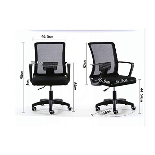 ZLBYB Furniture Mid-Back Black Mesh Multifunction Executive Swivel Ergonomic Office Chair with Adjustable Arms