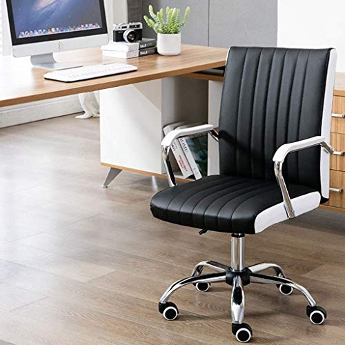 ZLBYB High-Back Executive Swivel Office Desk Chair with Ribbed Upholstery - Black, Lumbar Support, Style