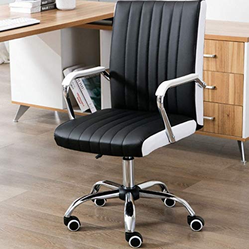 ZLBYB High-Back Executive Swivel Office Desk Chair with Ribbed Upholstery - Black, Lumbar Support, Style