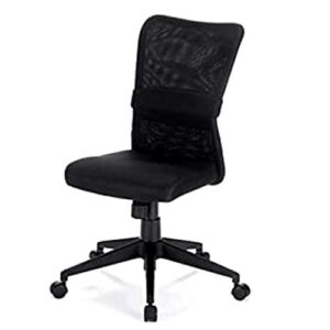 zlbyb office chair mesh computer chair mid back swivel lumbar support desk task chair ergonomic executive chair with armrests and thick seat (color : black)