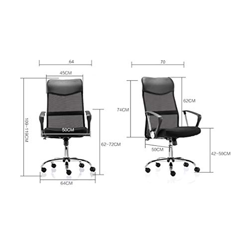 ZLBYB Furniture Mid-Back Black Mesh Multifunction Executive Swivel Ergonomic Office Chair with Adjustable Arms