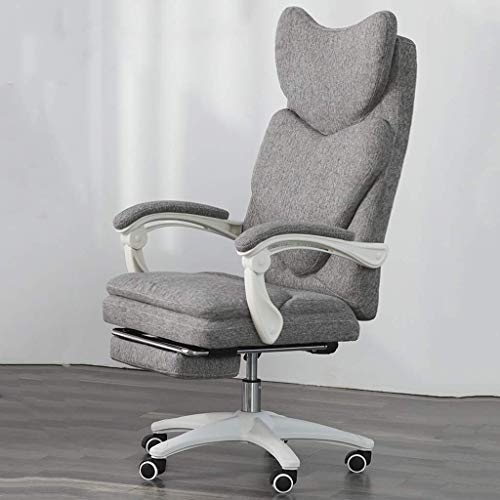 ZLBYB High-Back Executive Swivel Office Desk Chair with Ribbed Upholstery - White, Lumbar Support, Style, Certified