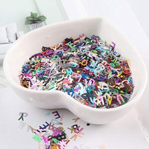 Alphabet Holographic Laser 26 English Letters Mixed Chunky Glitter for DIY Epoxy Resin Crafts Festival Letters Sequins