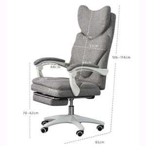 ZLBYB High-Back Executive Swivel Office Desk Chair with Ribbed Upholstery - White, Lumbar Support, Style, Certified