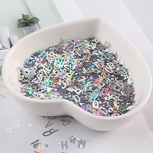 Alphabet Holographic Laser 26 English Letters Mixed Chunky Glitter for DIY Epoxy Resin Crafts Festival Letters Sequins