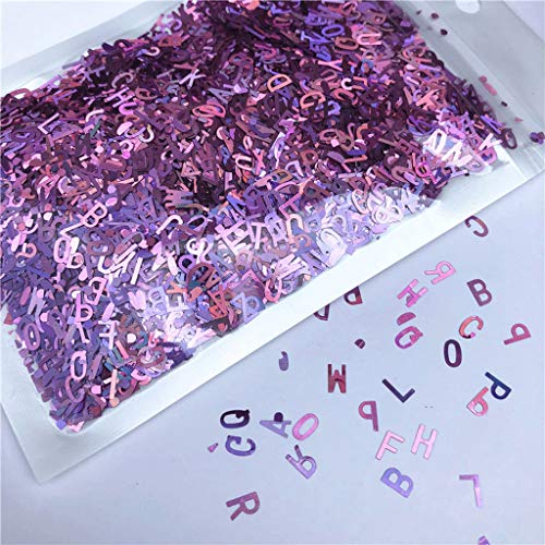 Alphabet Holographic Laser 26 English Letters Mixed Chunky Glitter for DIY Epoxy Resin Crafts Festival Letters Sequins