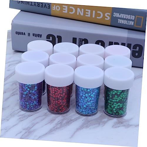 COHEALI 2pcs 12 Decoration Sequin Shakers Craft Handmade Colorful Powder Sequins Gold Shape Card Bottles Arts DIY for Making Star Activities Decor Painting Crafts Glitter