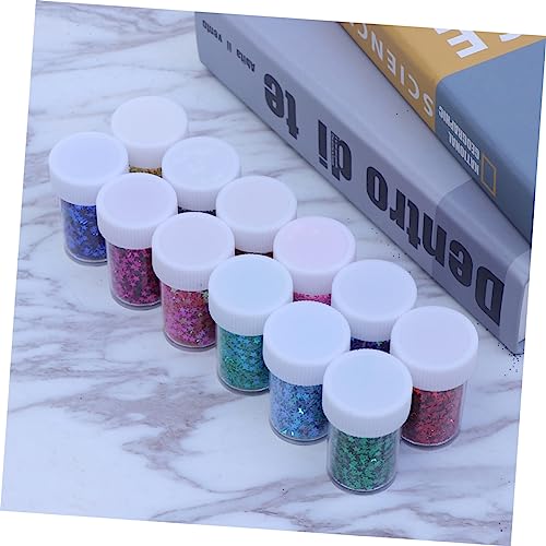 COHEALI 2pcs 12 Decoration Sequin Shakers Craft Handmade Colorful Powder Sequins Gold Shape Card Bottles Arts DIY for Making Star Activities Decor Painting Crafts Glitter
