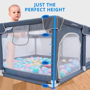 CONMIXC Baby Playpen, 50x50 inch Playpen for Babies and Toddlers, Baby Play Pen Play Yard, Baby Fence, Baby Gate Playpen, Kids Activity Center