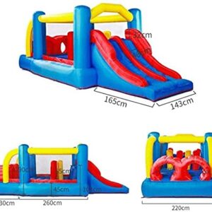 Inflatable Castle and Slide, Trampoline Children S Indoor and Outdoor Jumping Bed Kindergarten Small Square Toys Playground 560 * 255 * 190Cm