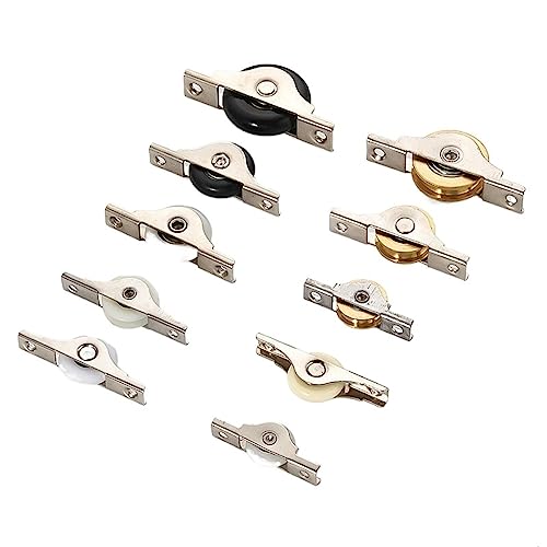 Bathroom Kitchen Sliding Door Roller Wardrobe Copper Runners Window Caster Wheel Pulley for Cabinet Furniture Hardware 2Pcs (Color : A2)