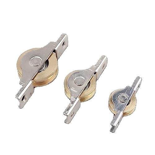 Bathroom Kitchen Sliding Door Roller Wardrobe Copper Runners Window Caster Wheel Pulley for Cabinet Furniture Hardware 2Pcs (Color : A2)