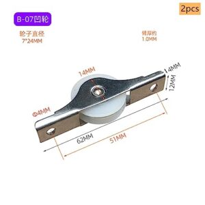 Bathroom Kitchen Sliding Door Roller Wardrobe Copper Runners Window Caster Wheel Pulley for Cabinet Furniture Hardware 2Pcs (Color : C1)